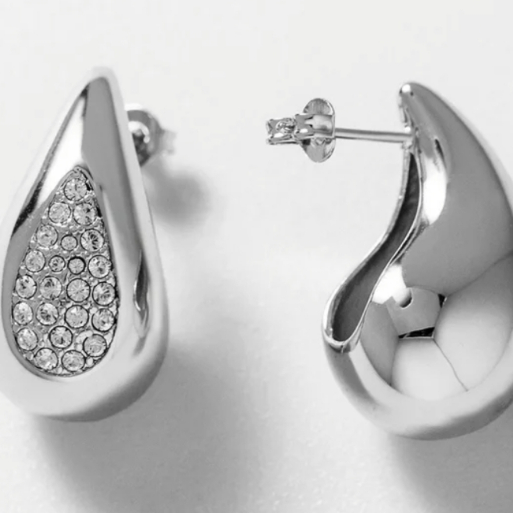 Cate & Chloe Sally 18k White Gold Plated Teardrop Stud Earrings